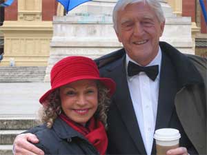 Nehama with Michael Parkinson in London
